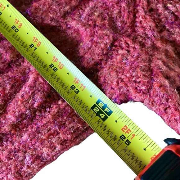 Universal Thread Cable Knit Sweater Mock Neck Size Large Red Orange Cozy Cropped - Picture 9 of 15